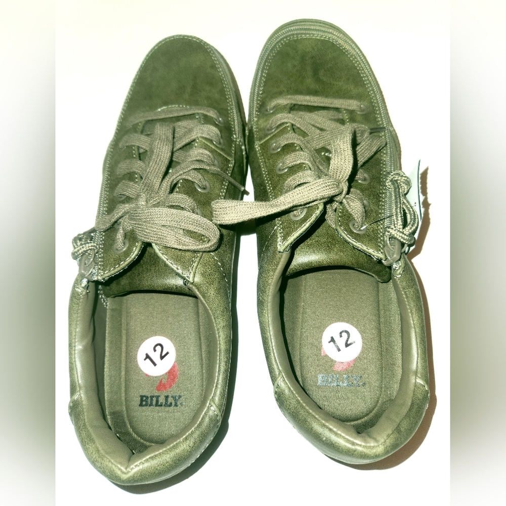 Billy Footwear Mens Shoes Comfort Sneakers Green Brown Zip Top Size 12